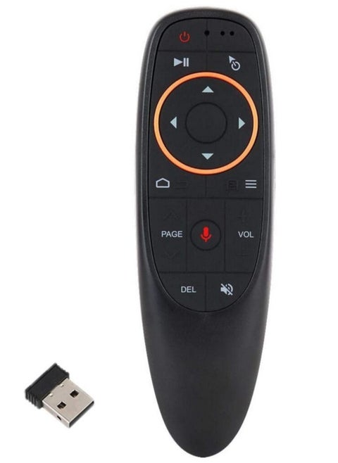 Remote Air Mouse Remote, 2.4G RF Wireless Remote Control with 6 Axis Gyroscope and IR Learning, Air Fly Mouse with Voice Input for Android TV Box/PC/Smart TV/HTPC/Projector
