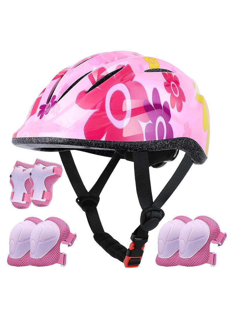Kids Bike Helmet Set for Boys and Girls,Toddler Helmet for Ages 2-8, Adjustable Multi-Sport Bicycle Skateboard Rollerblading Skating Scooter Balance Bike Helmets for Children Safety  - Image 1