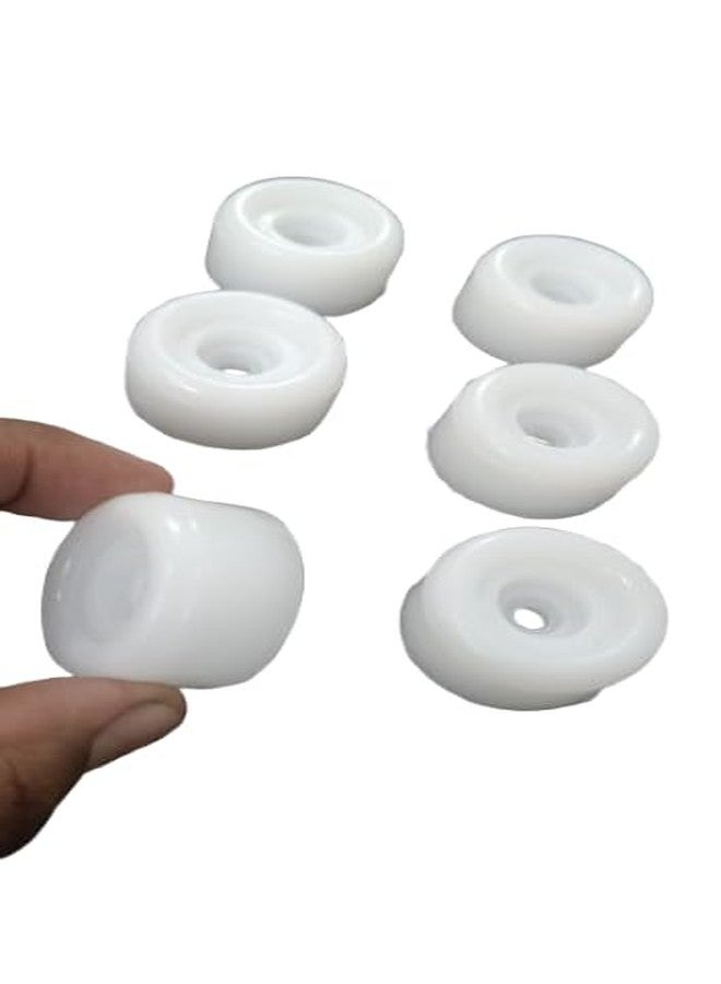 FTE Plastic End Cap/Pad/Buffer/Bush (Pack of 12) 1/2 INCH Suitable for Furniture Base Protection Available in White Color 6NO... - Image 1
