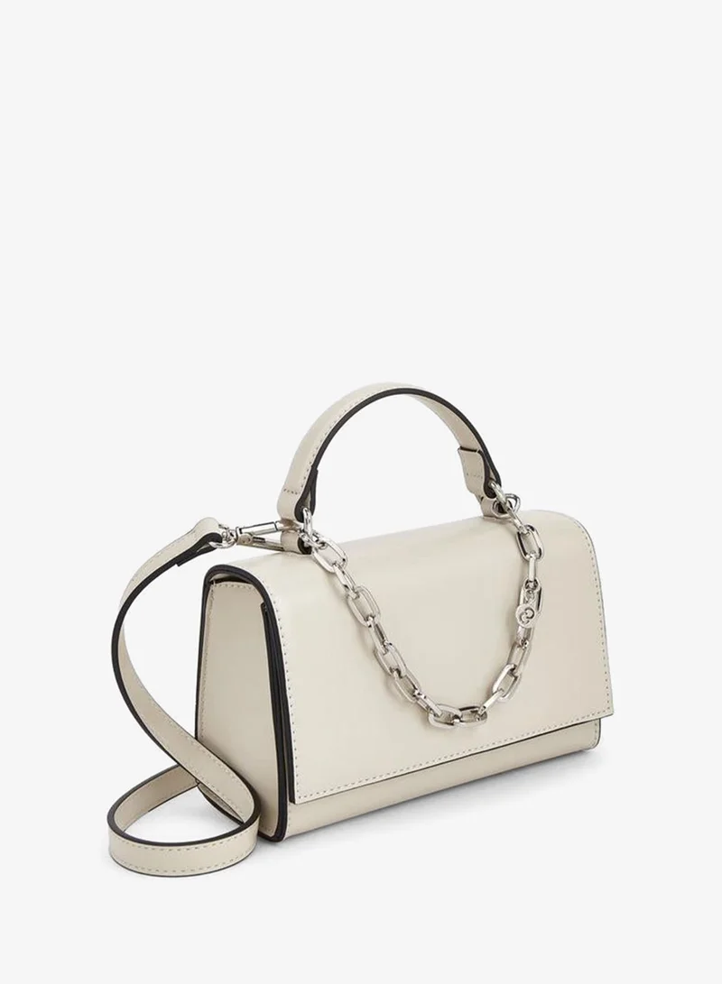 سيليست Solid Satchel Bag With Chain Detail