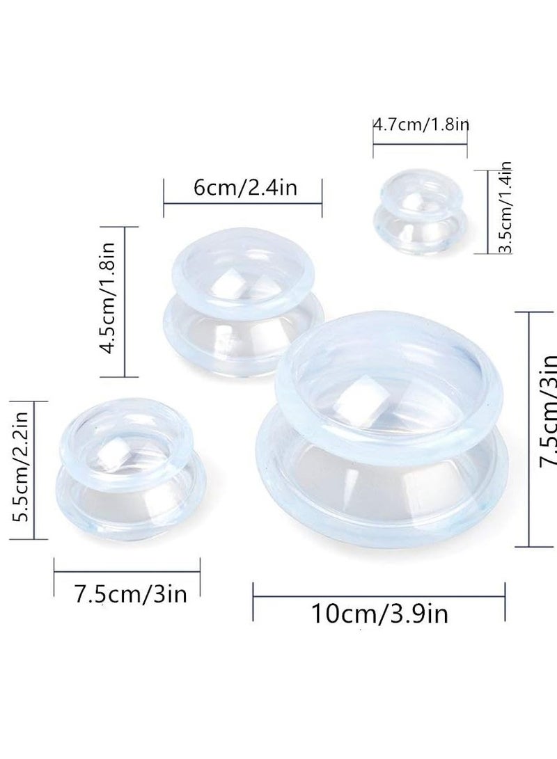 SYOSI 4 Sizes Cupping Therapy Set, Professional Cupping Therapy Studio and Household Silicone Cupping Set, Stronger Suction, Suitable for Myofascial Massage, Muscle, Nerve, Joint Pain  - Image 4