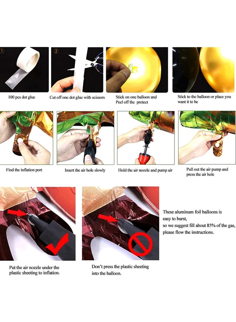 Excefore Dinosaur Balloon Arch Kit, 143PCS Balloons Ribbon And Dot Glue, Jungle Themed Birthday Party Decorations, Dinosaur Balloons Garland, Dinosaur Themed Balloons Arch Kit For Kids Boys Dino - Image 3