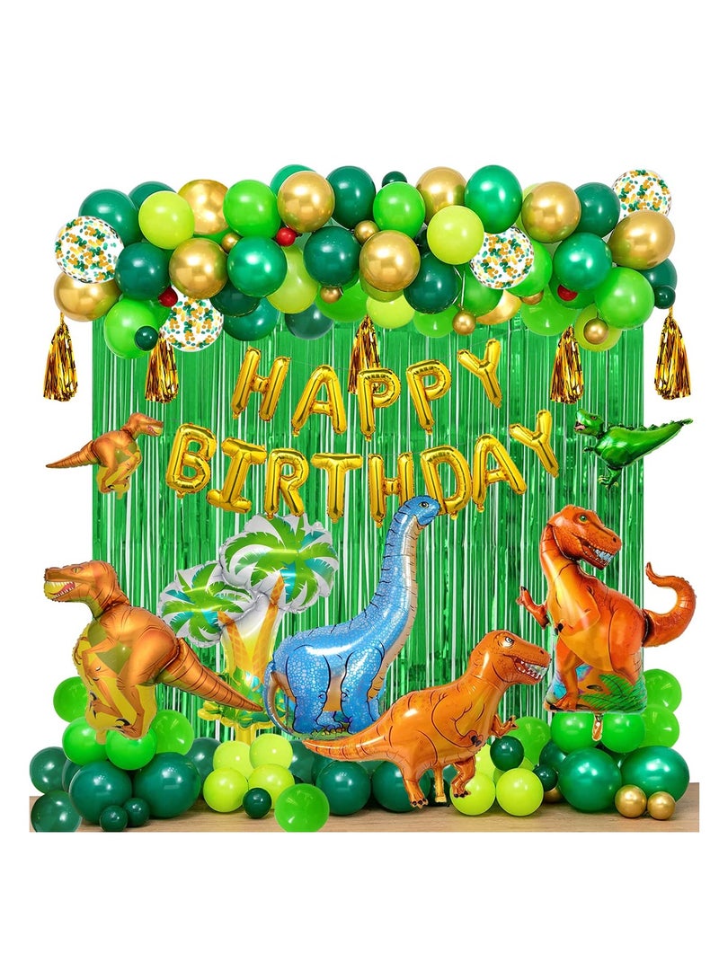 Excefore Dinosaur Balloon Arch Kit, 143PCS Balloons Ribbon And Dot Glue, Jungle Themed Birthday Party Decorations, Dinosaur Balloons Garland, Dinosaur Themed Balloons Arch Kit For Kids Boys Dino - Image 5