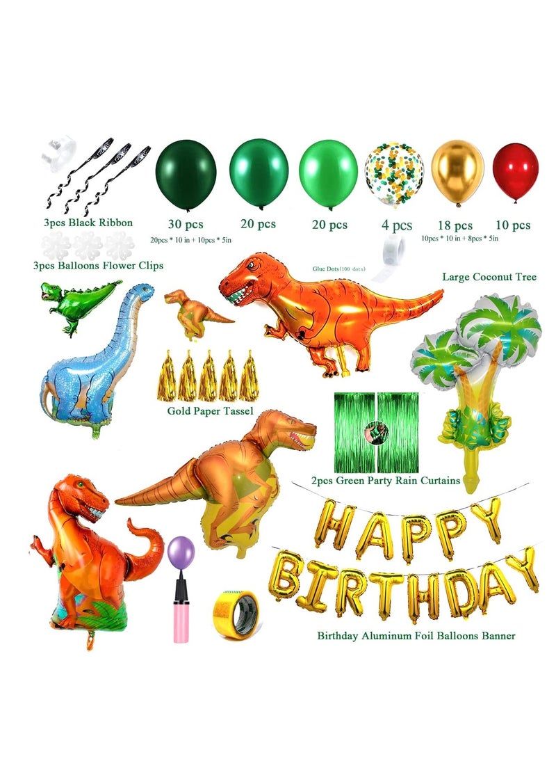 Excefore Dinosaur Balloon Arch Kit, 143PCS Balloons Ribbon And Dot Glue, Jungle Themed Birthday Party Decorations, Dinosaur Balloons Garland, Dinosaur Themed Balloons Arch Kit For Kids Boys Dino - Image 2