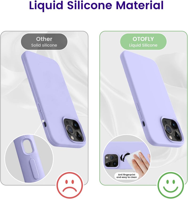 OTOFLY Designed for iPhone 14 Pro Max Case, Silicone Shockproof Slim Thin Phone Case for iPhone 14 Pro Max 6.7 inch (Light Purple) - Image 4