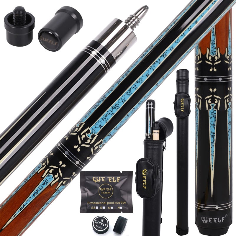 CUEELF Pool Cue StickLow Deflection Shaft Billiard Cue Sticks with 1X1 Hard CaseProfessional Billiards Ques Sticks with 13mm Tips19520 oz Pool Stick Set