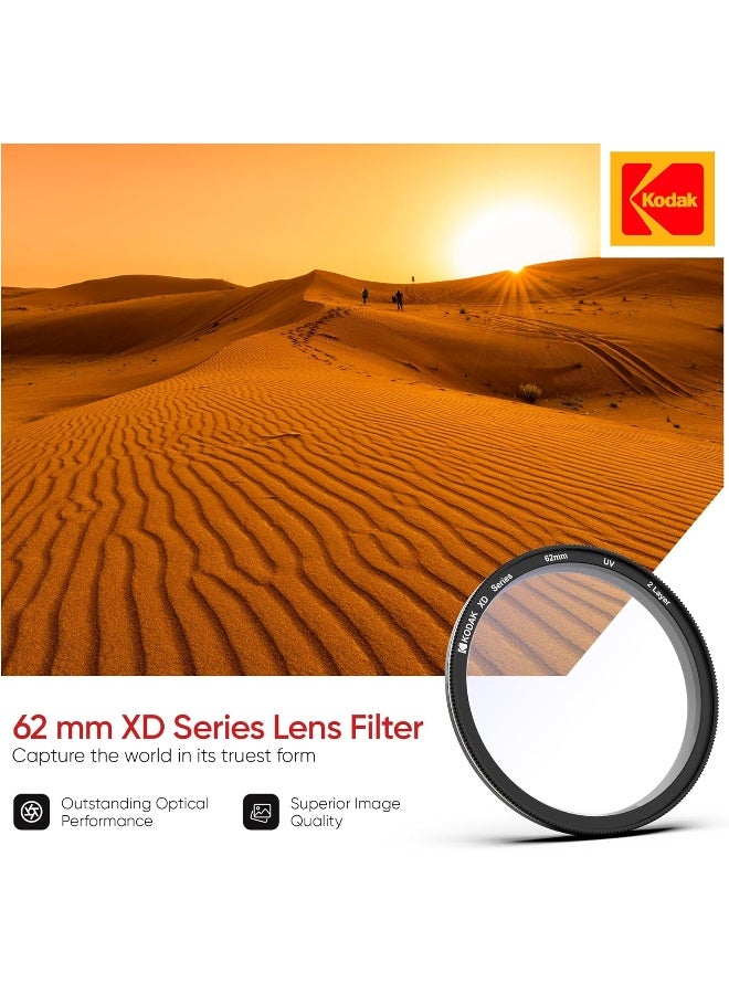 Kodak Renewed - 62MM XD Series UV 2 Layers Filter Black - Image 2