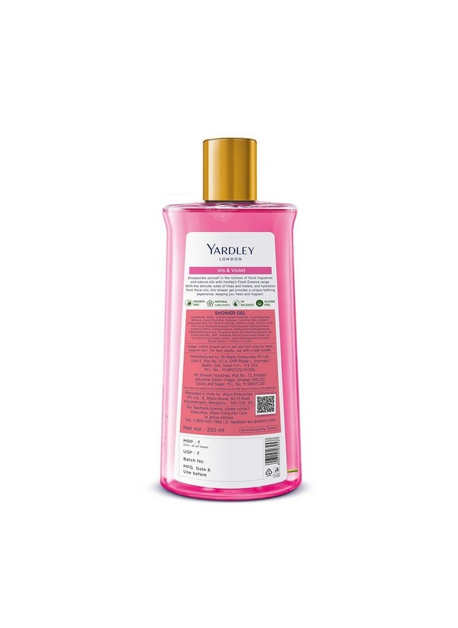 Yardley London Shower Gel Floral Essence With Natural Floral Oils Of Iris & Violet No Parabens No Silicones 250Ml  - Image 3