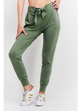 Weatherproof Women Regular Fit Solid Jogger Pant, Dark Olive  - Image 1