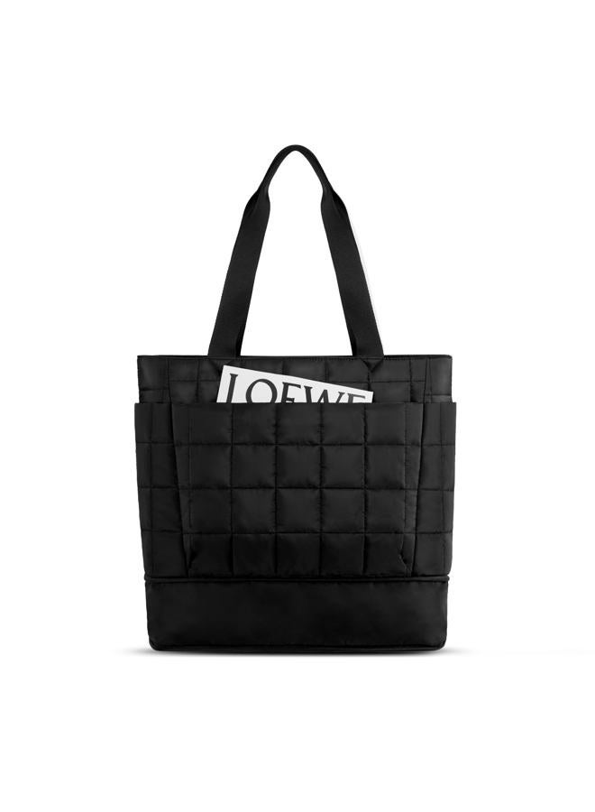 befen Puffer Handbag Women's Large Shopper Bag Portable Laptop Tote Bag Sports Bag Travel Bag with Zip Trolley Cover for Work, Travel, Fitness, B-Black(28L) - Image 1