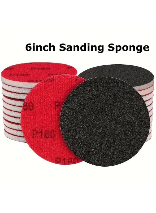 12Pcs Mix Grit Hook Loop Sanding Sponge Discs For Metal Wood Auto Polishing - Image 1