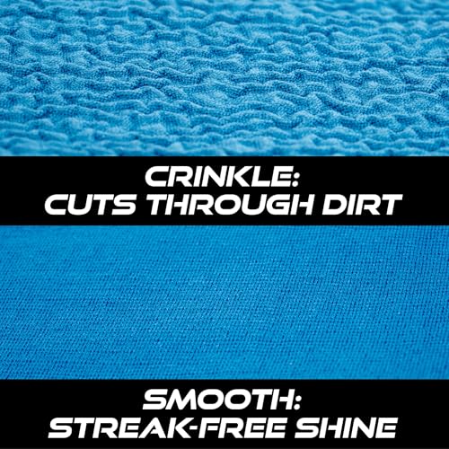 VIKING Glass Microfiber Cleaning Cloth for Car and Home 2 Pack, Glass Towels for Mirror, and Picture Frames, and Car Detailing Kit, 16 inch x 16 inch, Blue - Image 2