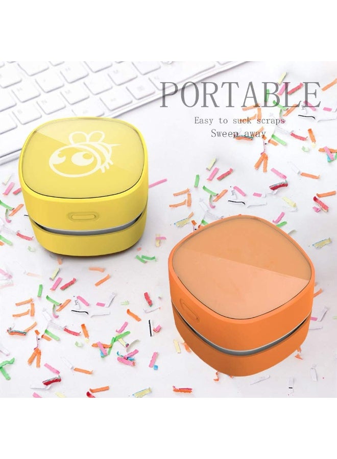 Bukela Desktop Vacuum Cleaner,Mini Table dust Sweeper Energy Saving with auto Power-Off Function,High Endurance up to 400 mins,Cordless&360º Rotatable Design for Keyboard/Office(Orange Charging) - Image 3