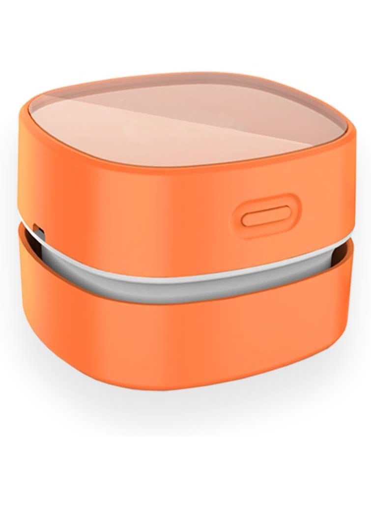 Bukela Desktop Vacuum Cleaner,Mini Table dust Sweeper Energy Saving with auto Power-Off Function,High Endurance up to 400 mins,Cordless&360º Rotatable Design for Keyboard/Office(Orange Charging) - Image 1