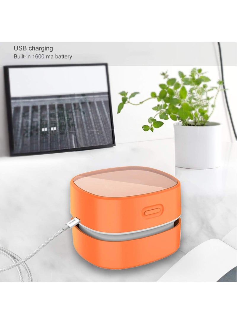 Bukela Desktop Vacuum Cleaner,Mini Table dust Sweeper Energy Saving with auto Power-Off Function,High Endurance up to 400 mins,Cordless&360º Rotatable Design for Keyboard/Office(Orange Charging) - Image 5