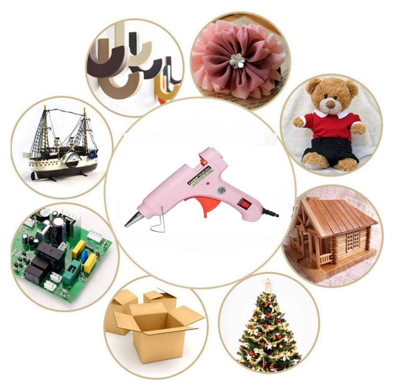 Fadman 7 MM HOT ADHESIVE (10 GLUE STICKS) WITH PINK 20 WATT MINI HOT GLUE GUN FOR DIY CRAFT WORK (ON OFF SWITCH BUTTON & INDICATOR) - Image 2