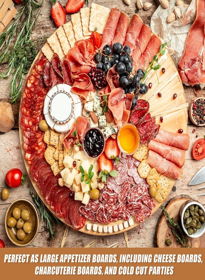 Nitial منظم دوار من خشب البامبو من نيتشال، عبوة من قطعتين، لوح تقديم جبن خشبي، لوح تقديم للجبن، لوح دوار لطاولة الطعام، خزانة المطبخ، سطح العمل، مخزن المؤن (16 بوصة) - Image 5
