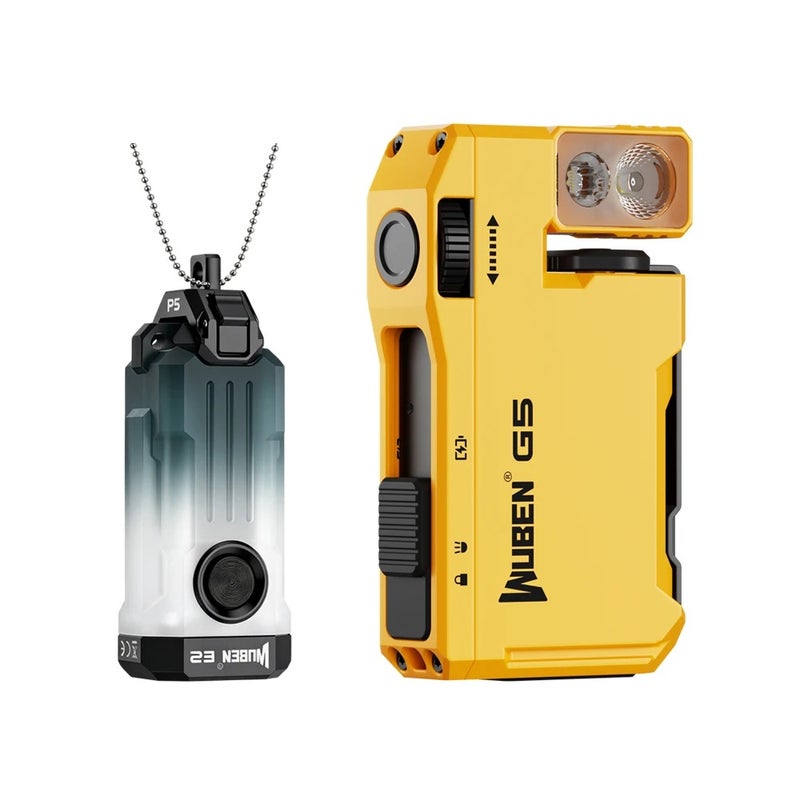 وبين مصباح يدوي Wuben E2 & G5 Edc Flashlight Rechargeable Mini Ultra Light Keychain 3-in-1 Heartbeat Strobe Torch for Camping Outdoor - Image 1