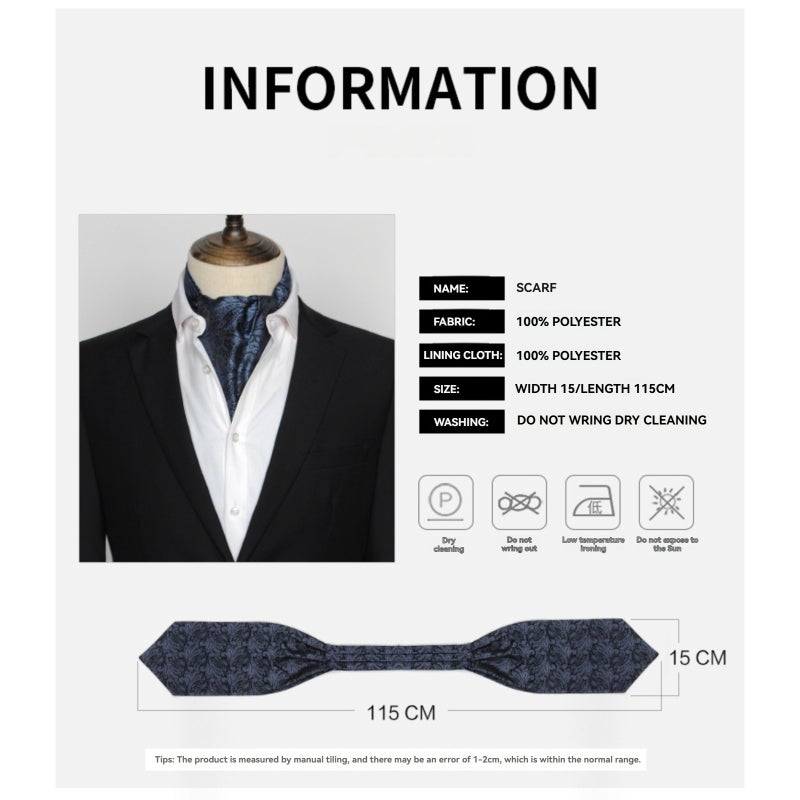 Men's Fashion Ascot Scarf W0142 Red - Bold Geometric Design Versatile Style for Formal Wear - Image 5