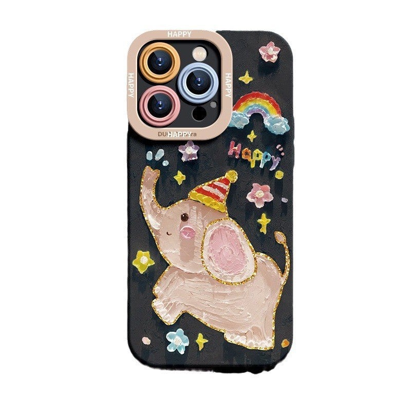 For Apple 14 mobile phone case iphone15promax Dumbo giraffe lanyard 13 cute cartoon 12 sets - Image 4