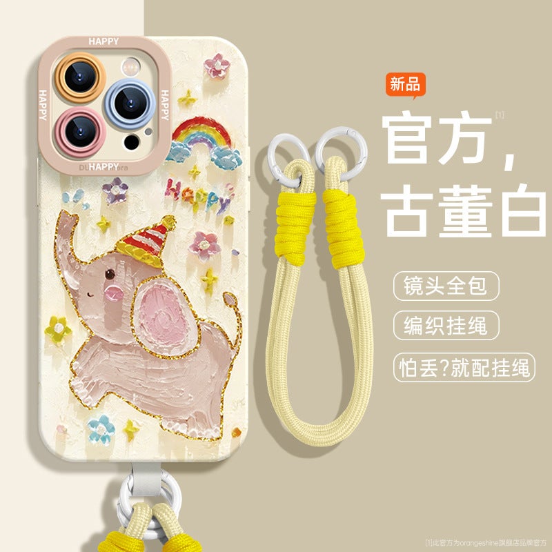 For Apple 14 mobile phone case iphone15promax Dumbo giraffe lanyard 13 cute cartoon 12 sets - Image 5