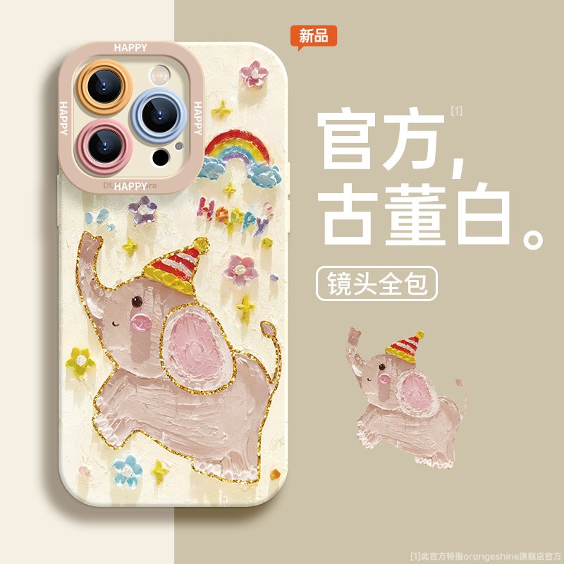 For Apple 14 mobile phone case iphone15promax Dumbo giraffe lanyard 13 cute cartoon 12 sets - Image 2