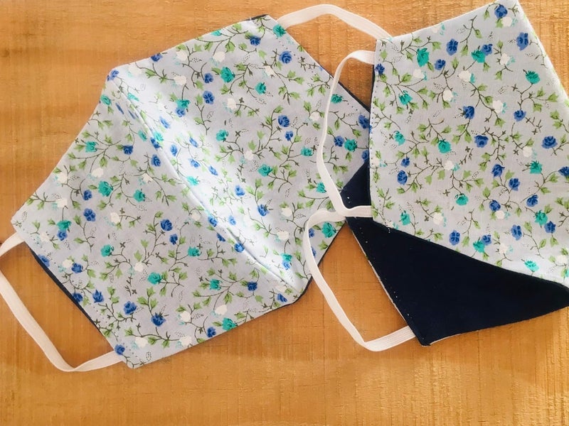 Floral Cotton Face Mask Reusable Washable Reversible Printed Mask For Women 2 Layer protection Pack Of 3  - Image 2
