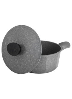 Badraig 16-Piece Granite Cookware Set Saudi Made Safe Dishwasher, PTFE/PFOA Free, Marble Nonstick Coating Stock Pot Fry Pan Grill Pan Pancake pan Kitchen Tool Silicone Grip - Grey  - Image 5