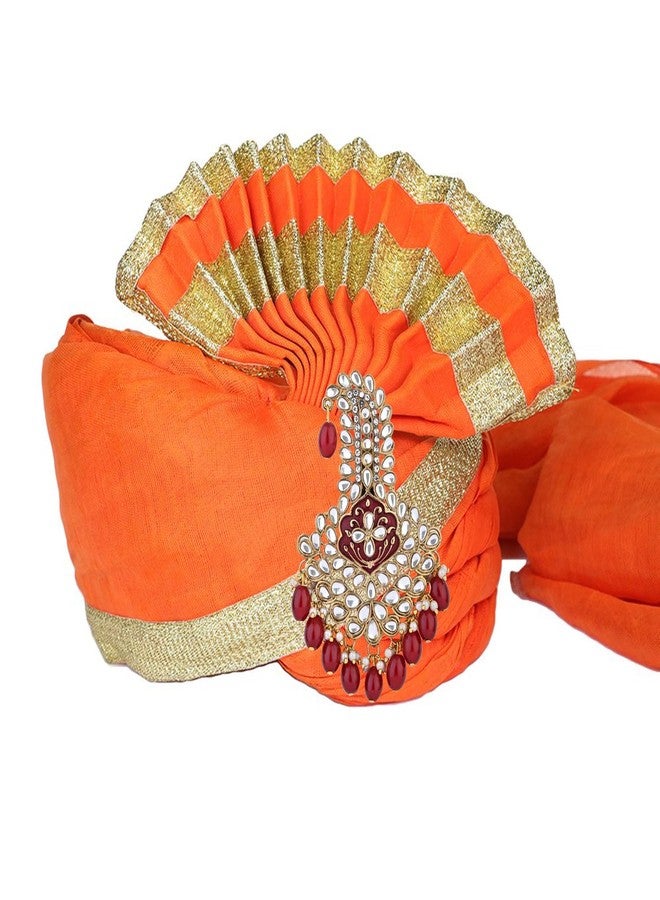 I Jewels بروش سافا كالانجي للعرسان/الرجال/دلهة بگادي (الأسلوب 9) مزين بالأحجار واللؤلؤ ومطلي بالذهب لحفلات الزفاف الهندية بوليوود - Image 3