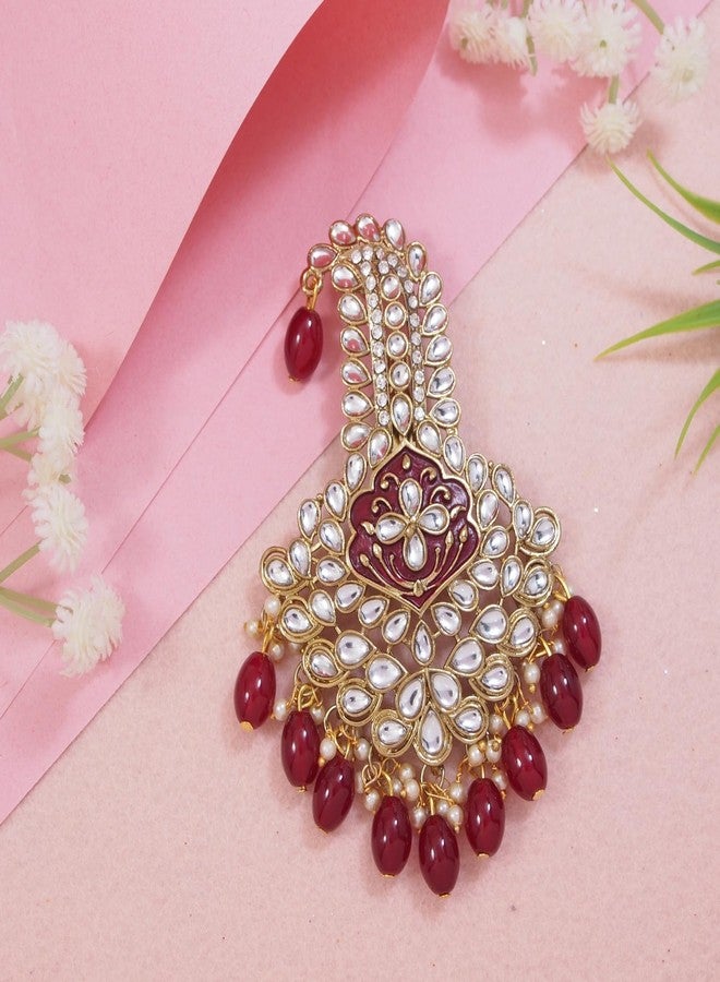 I Jewels بروش سافا كالانجي للعرسان/الرجال/دلهة بگادي (الأسلوب 9) مزين بالأحجار واللؤلؤ ومطلي بالذهب لحفلات الزفاف الهندية بوليوود - Image 2