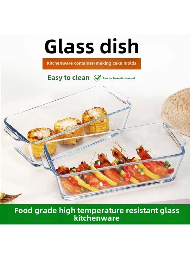 Rectangular Toast Bread Light Cheese Cake Baking Mold County Cheese Yogurt Cake Special Heat-resistant Glass Baking Tray-Specifications:Rectangular 1.8l With Cover - Image 5