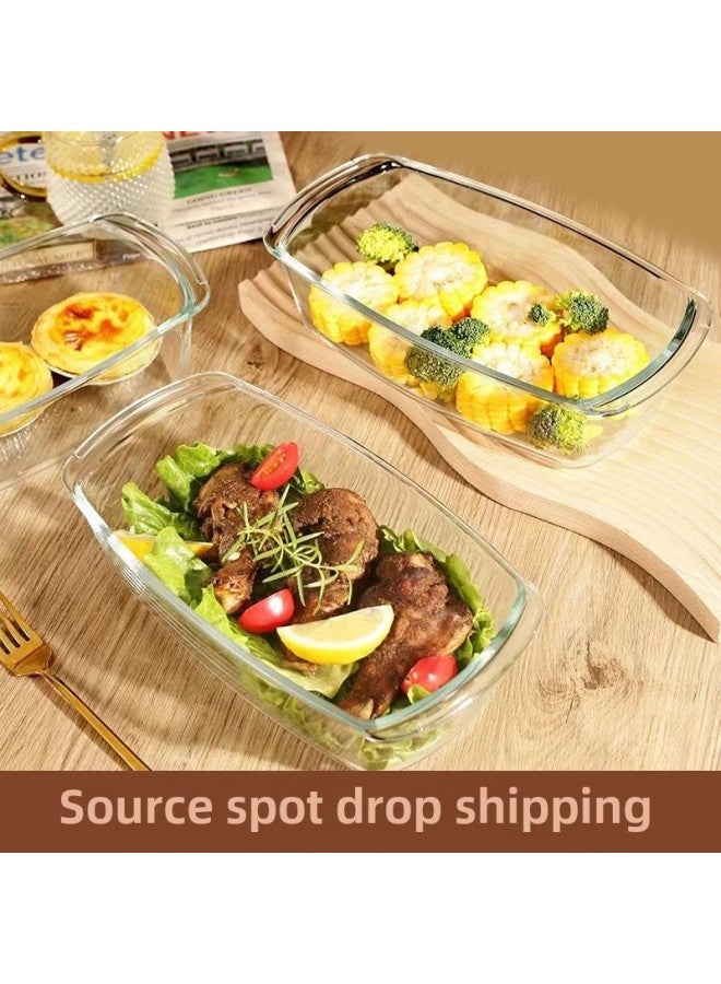 Rectangular Toast Bread Light Cheese Cake Baking Mold County Cheese Yogurt Cake Special Heat-resistant Glass Baking Tray-Specifications:Rectangular 1.8l With Cover - Image 2