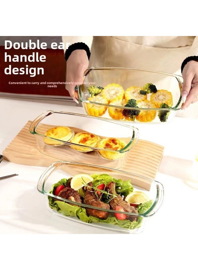 Rectangular Toast Bread Light Cheese Cake Baking Mold County Cheese Yogurt Cake Special Heat-resistant Glass Baking Tray-Specifications:Rectangular 1.8l With Cover - Image 3