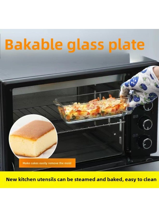 Rectangular Toast Bread Light Cheese Cake Baking Mold County Cheese Yogurt Cake Special Heat-resistant Glass Baking Tray-Specifications:Rectangular 1.8l With Cover - Image 4