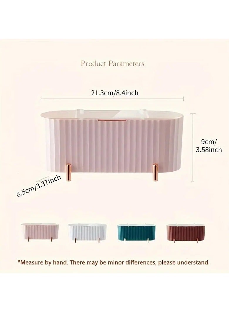 أوريتي مربع تخزين مستحضرات التجميل سطح المكتب مقاوم للغبار يحافظ على مكياجك والمسحات والمجوهرات المنظمة والمحمية - Image 4