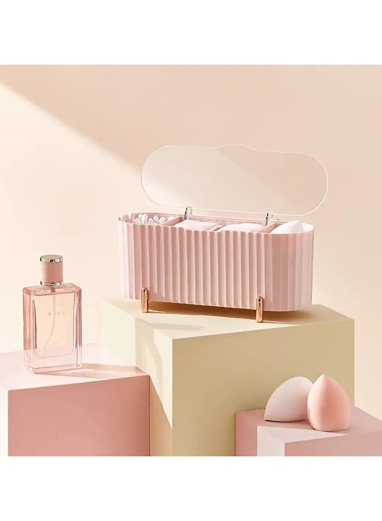 أوريتي مربع تخزين مستحضرات التجميل سطح المكتب مقاوم للغبار يحافظ على مكياجك والمسحات والمجوهرات المنظمة والمحمية - Image 5