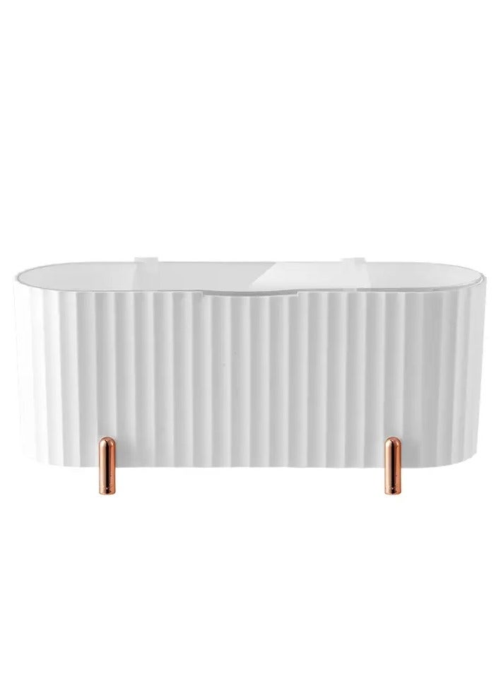 أوريتي مربع تخزين مستحضرات التجميل سطح المكتب مقاوم للغبار يحافظ على مكياجك والمسحات والمجوهرات المنظمة والمحمية - Image 1