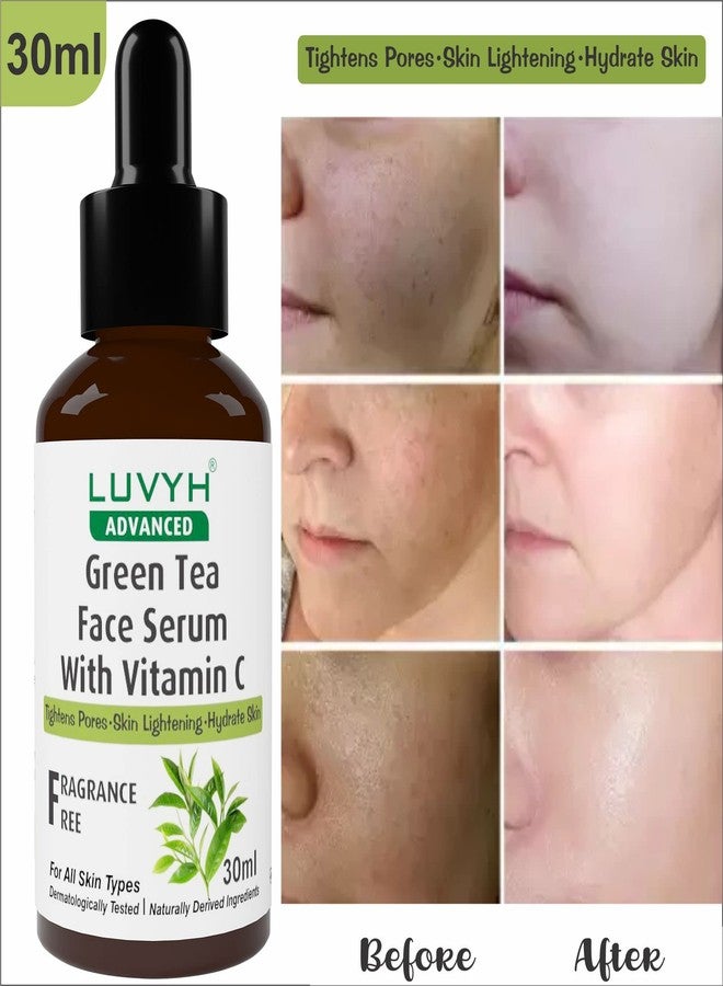 Luvyh Green Tea Face serum with Vitamin C- For Smoothening & Brightening 30ML - Image 3