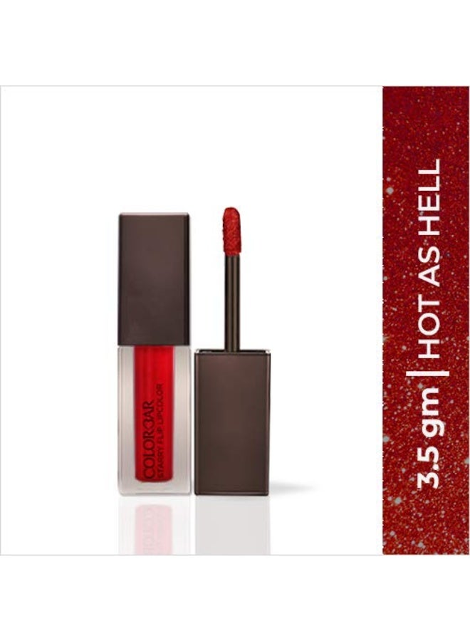 Colorbar Starry Flip Matte Lipcolor Hot As Hell-001 | Long lasting & Lightweight | Suitable for all skin types | Smooth texture | Pigment rich formula - Image 2