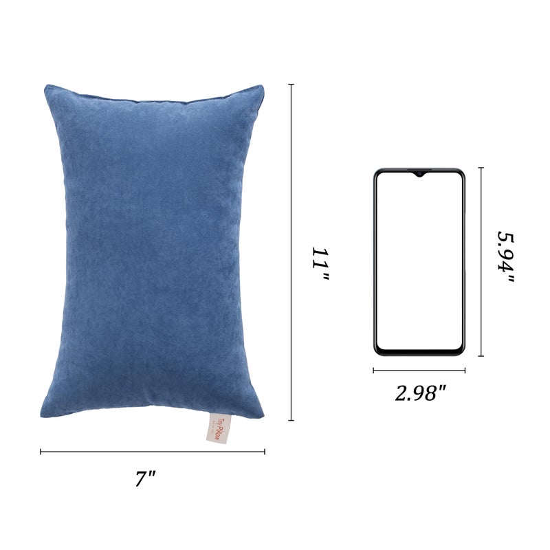BEDSUM 2 Pack Tiny Pillows, 11"x7" Microfiber Mini Pillow for Travel, Pets, Soft and Machine Washable Small Pillows for Neck, Wrist, and Knee Comfort, Denim Blue - Image 5