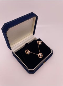 Stainless Steel 18K Gold Plated Non fading Lucky Ring Pendant Necklace Earrings Set