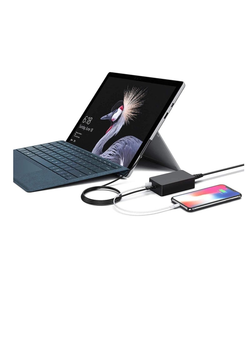 Generic - Surface Pro 1 Pro 2 Pro RT Charger Surface Power Supply Adapter 43W 12V 3.58A Charger Power Cord fit Microsoft Surface Pro 1 Surface Pro 2, Surface RT 1512 1536 1601 i5 i7 Tablet - Image 1