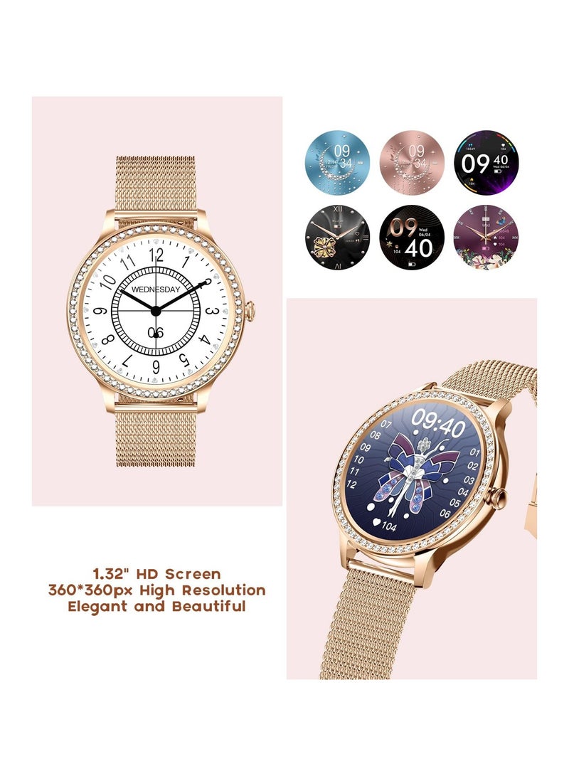 RollsTimi  EmpowerHER: i58 Women's Gold Smartwatch Your Ultimate Fitness and Lifestyle Companion - Image 2
