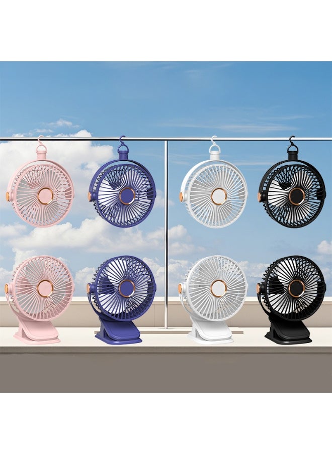 Generic - USB Desk Fan, 5 Speeds with Strong Airflow, 3 lighting modes, Multi-angle rotation  portable desk fan, for Home, Office, Dormitory, Desktop Table Fans（Pink） - Image 1