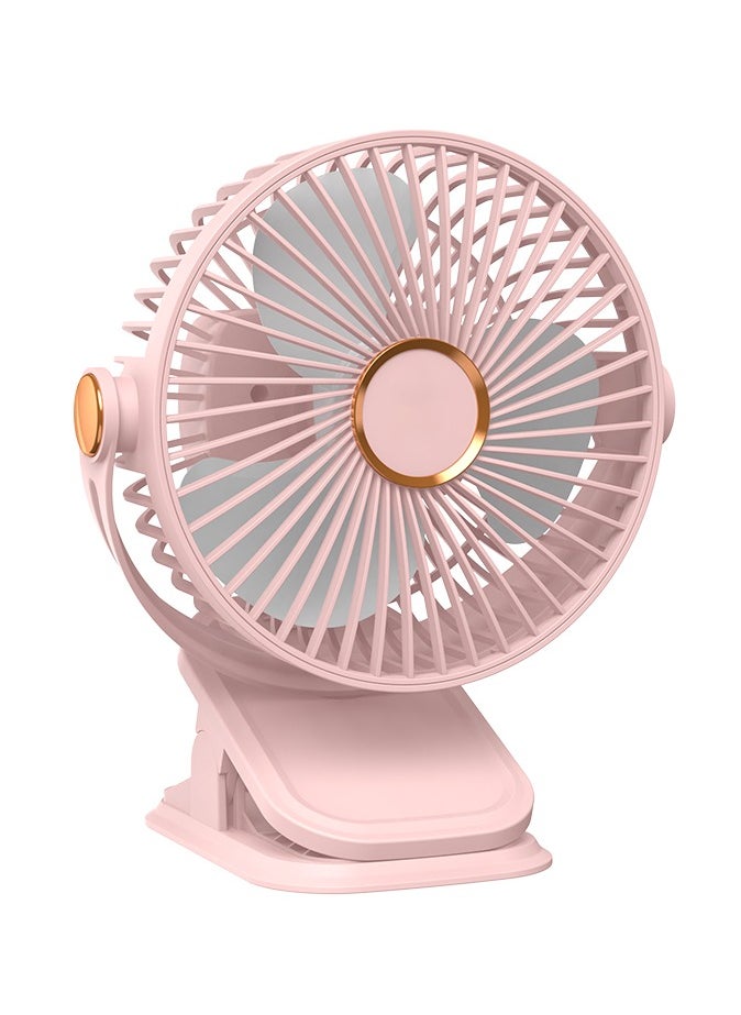 Generic - USB Desk Fan, 5 Speeds with Strong Airflow, 3 lighting modes, Multi-angle rotation  portable desk fan, for Home, Office, Dormitory, Desktop Table Fans（Pink） - Image 1
