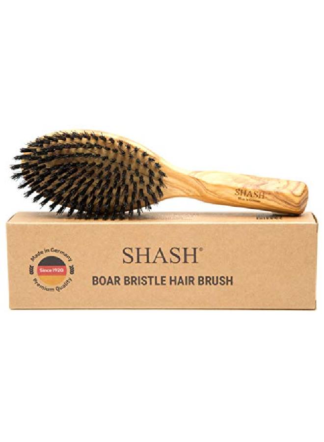 SHASH Everyday 100% Boar Bristle Hair Brush For Men And Women, For Thin To Normal Hair, Help Restore Natural Shine, Smooth Hair, Improve Texture, Exfoliate Scalp, Naturally Conditions And Detangles - Image 1