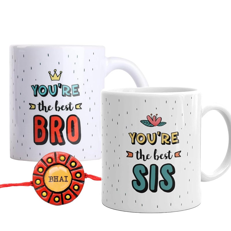Oye Happy - Best Combos & Hampers (Mugs, Rakhis & Cards) - Best Gifts for Brother/Bhai/Sister/Behen on Rakshabandhan (Combo 2) - Image 1