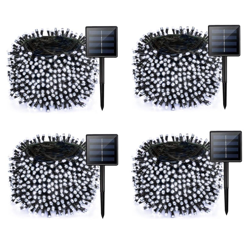Albelt 4 Pack Solar Chrismas Lights Outdoor 170 FT Total 480 LED Solar String Lights for Outside with 8 Modes Memory Function Waterproof Twinkle Light for Xmas Tree Yard Party Decorations Cool White - Image 2