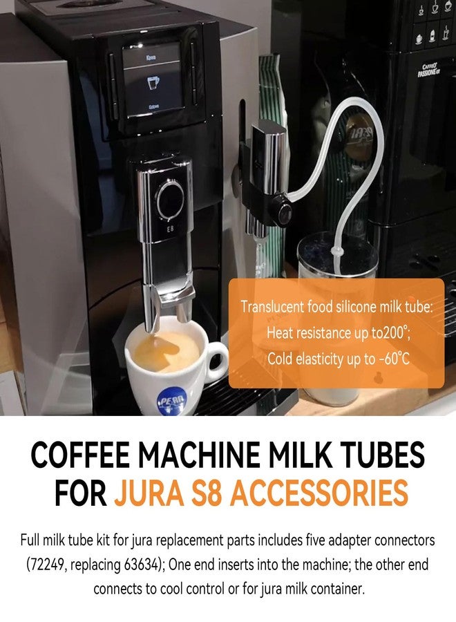 HEBRAR Milk Tube Hose Set with Jura Milk Pipe HP3 Connectors and Hose Brush for Jura Coffee Machines, Coffee Pipe Fit for Jura GIGA 6 10 W10 X5 S8 E8 Z10 Z8 Z7 Z5 Z6 Z8 Z9 J6 J8 J9 S80 WE8 C9, Silicon Tube - Image 4