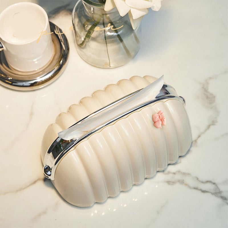 Tissue Box Cover Decorative Shell Bag Shape Desktop Napkin Dispenser for Dormitory Living Room - Image 5